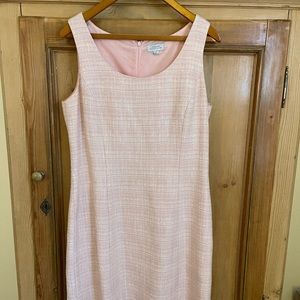 Tahari size 12 pink tweed scoop neck dress
